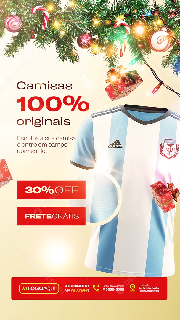 Story Camisas de Times Super Natal Camisas 100% Originais Social Media PSD Editável