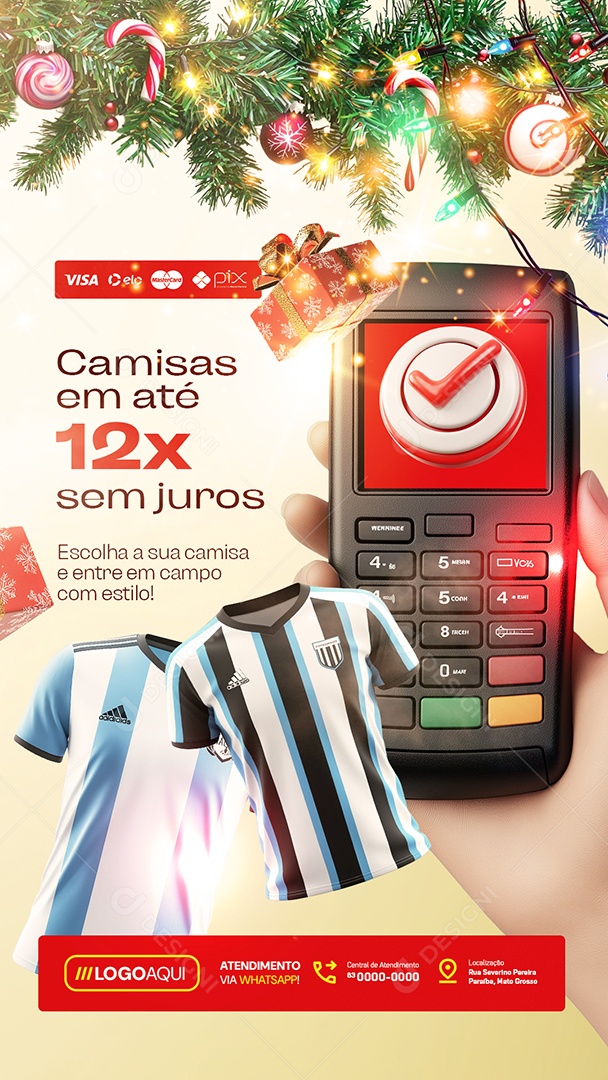 Story Camisas de Times Super Natal Camisa em Até 12x Sem Juros Social Media PSD Edita´vel
