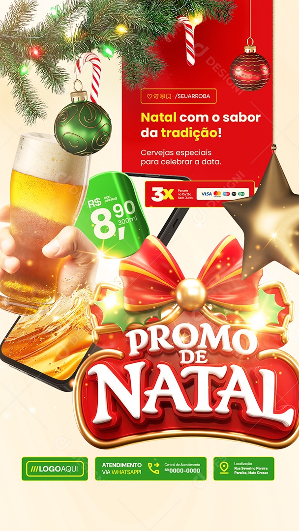 Story Cervejaria Promo De Natal Com o Sabor da Tradição Social Media PSD Editável