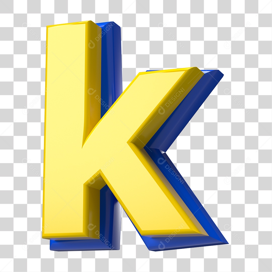 Elemento 3D Alfabeto Letra K Letras PNG Transparente