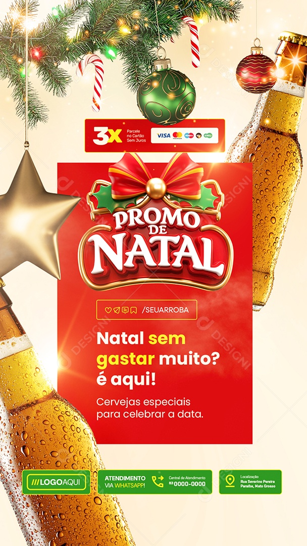 Story Cervejaria Promo De Natal Sem Gastar Muito Social Media PSD Editável