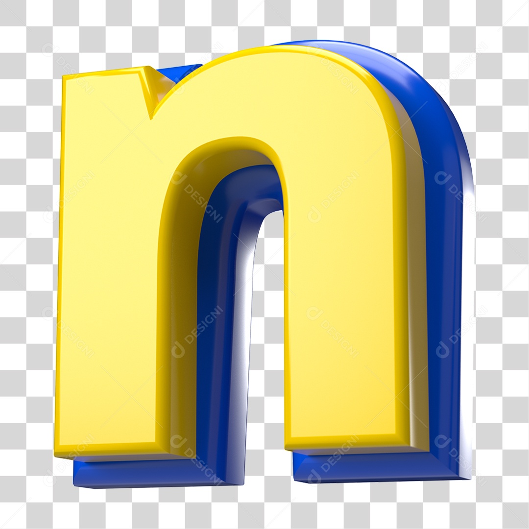 Elemento 3D Alfabeto Letra N Letras PNG Transparente