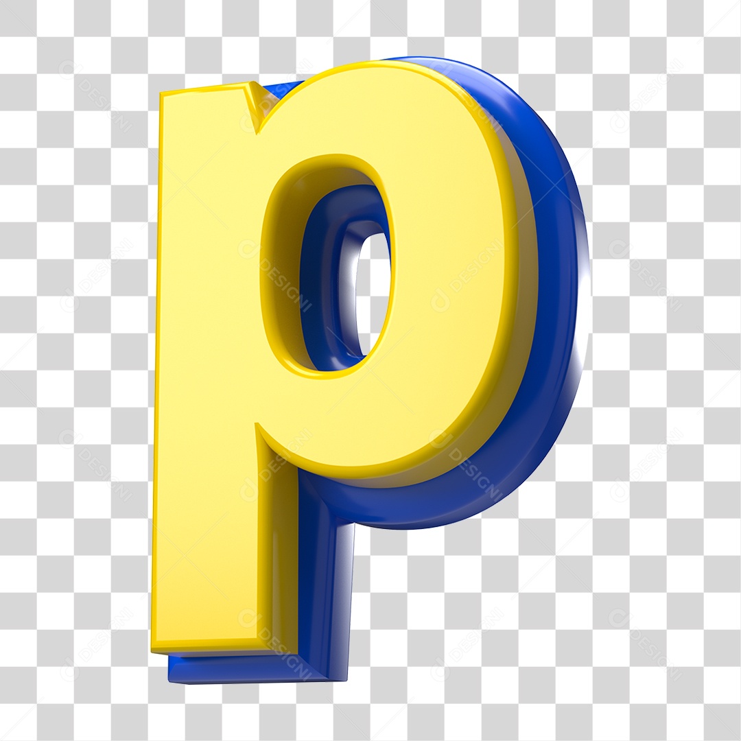 Elemento 3D Alfabeto Letra P Letras PNG Transparente