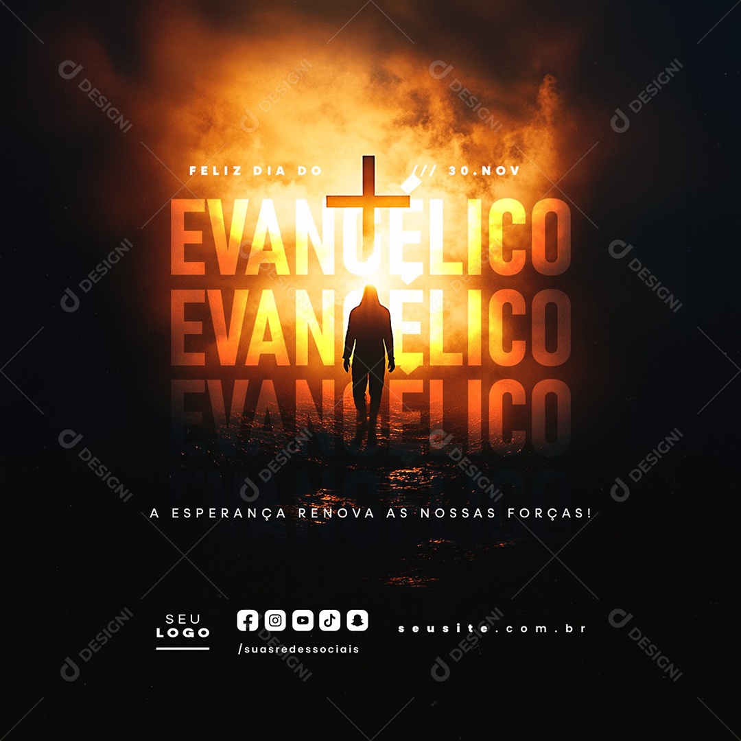 Social Media Dia do Evangélico 30 de Novembro PSD Editável