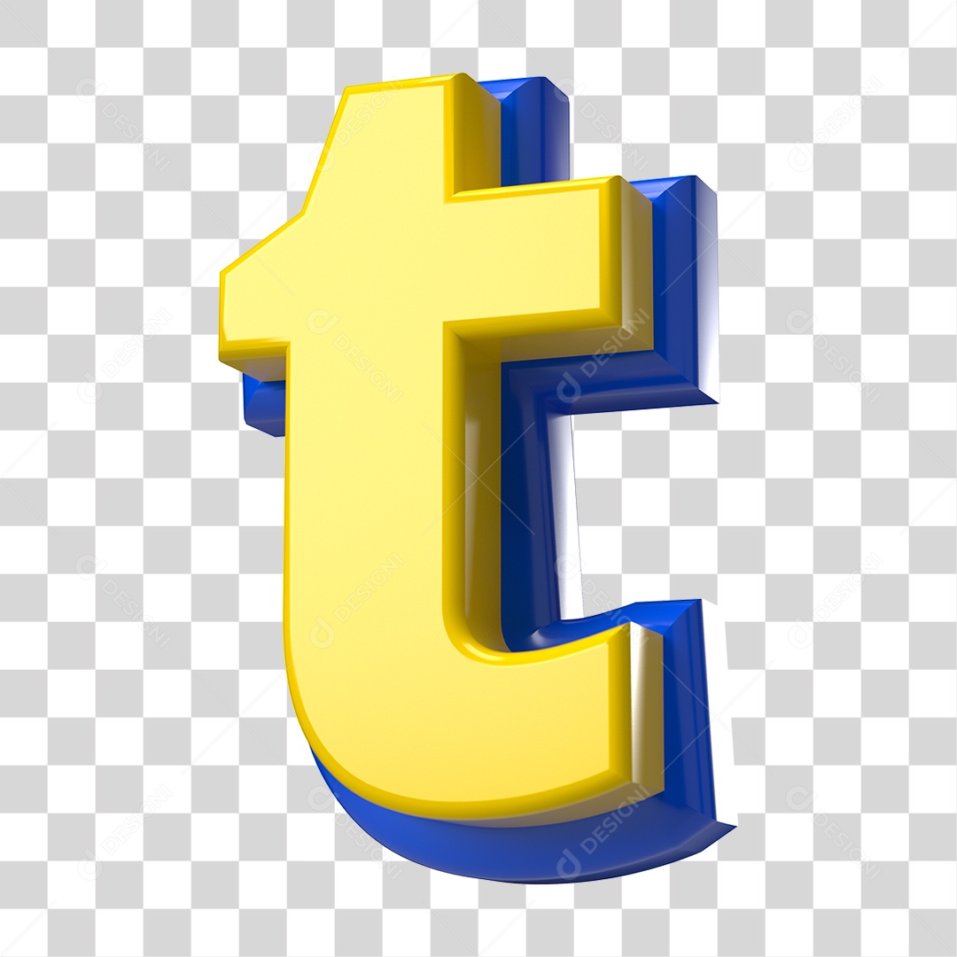 Elemento 3D Alfabeto Letra T Letras PNG Transparente