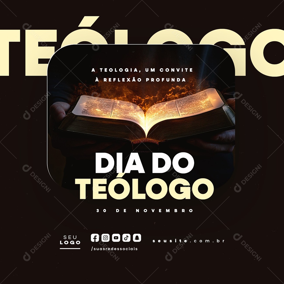 Dia do Teólogo 30 de Novembro Social Media PSD Editável
