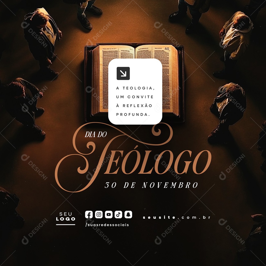 Social Media Dia do Teólogo 30 de Novembro PSD Editável