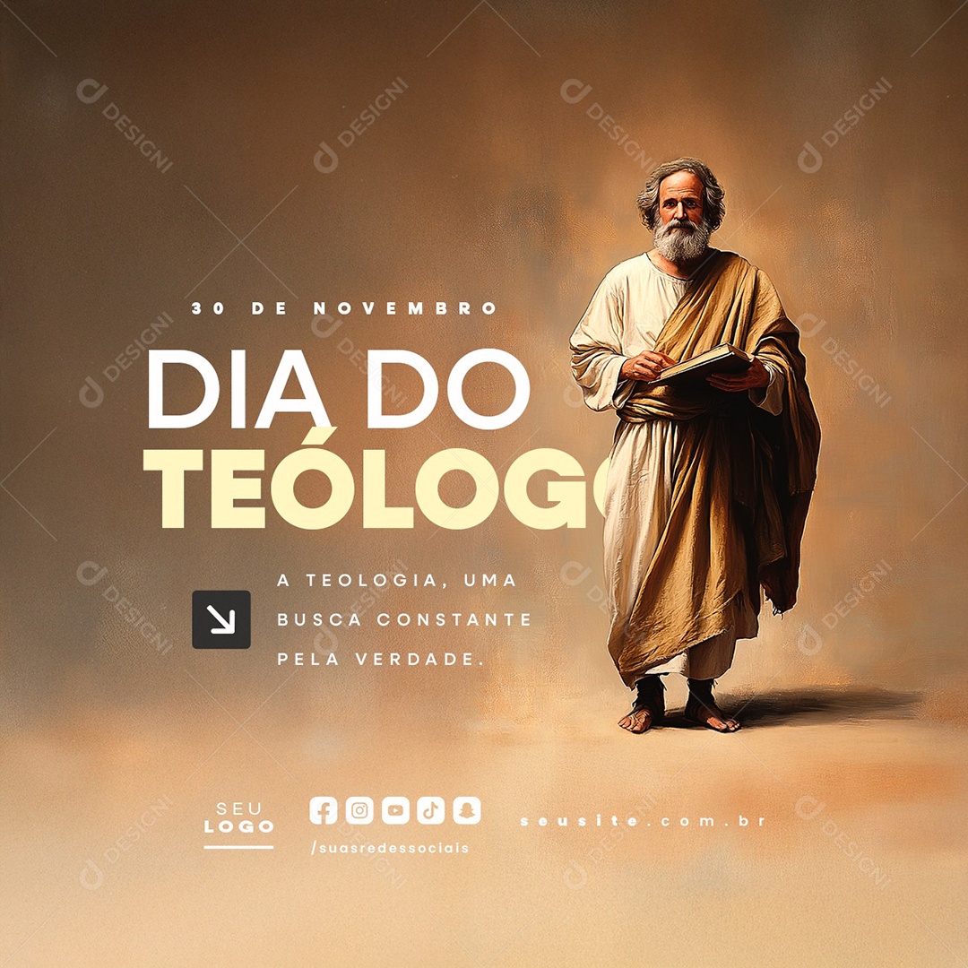 Dia do Teólogo 30 de Novembro Social Media PSD Editável