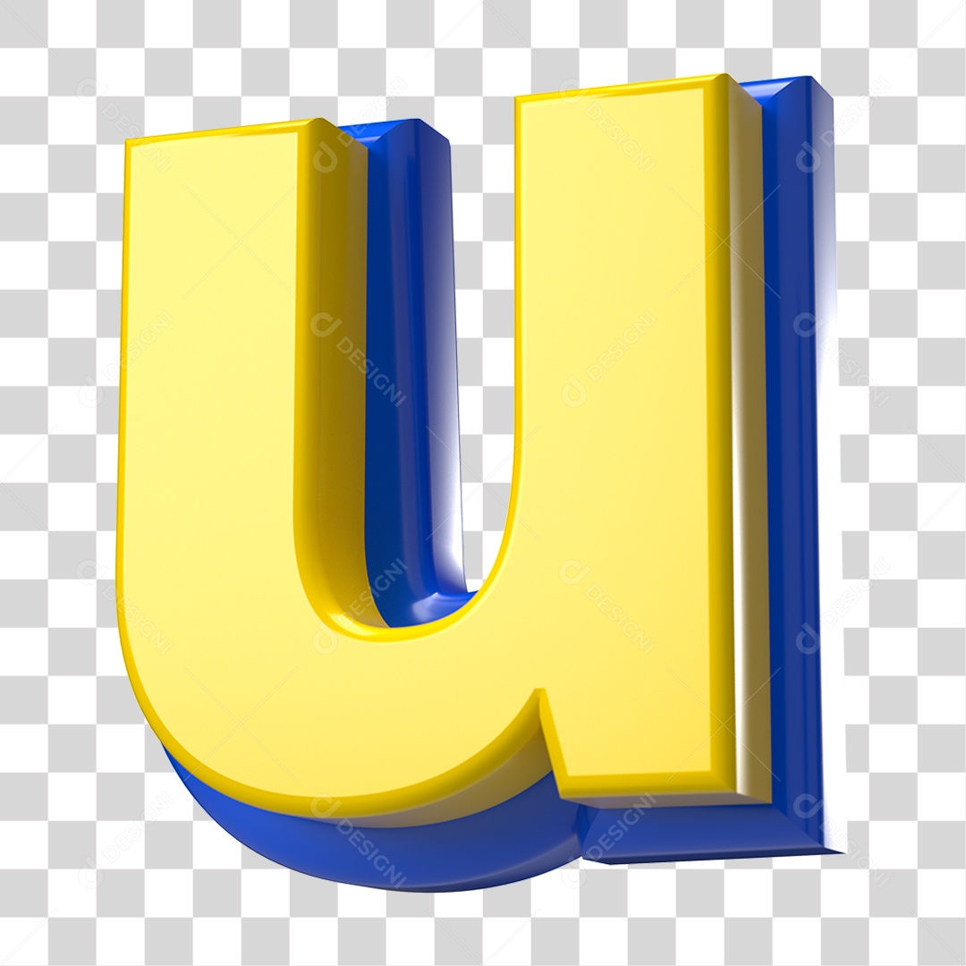 Elemento 3D Alfabeto Letra U Letras PNG Transparente