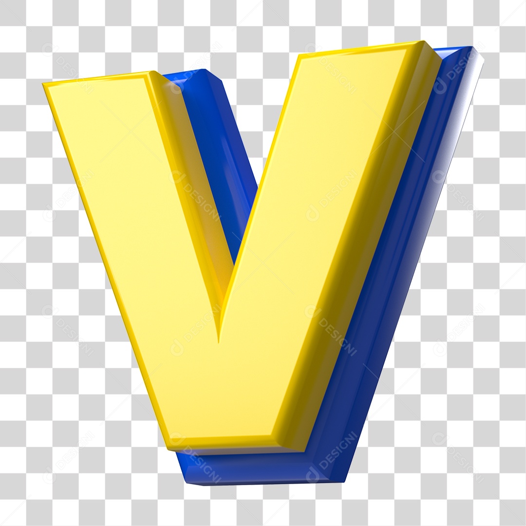 Elemento 3D Alfabeto Letra V Letras PNG Transparente