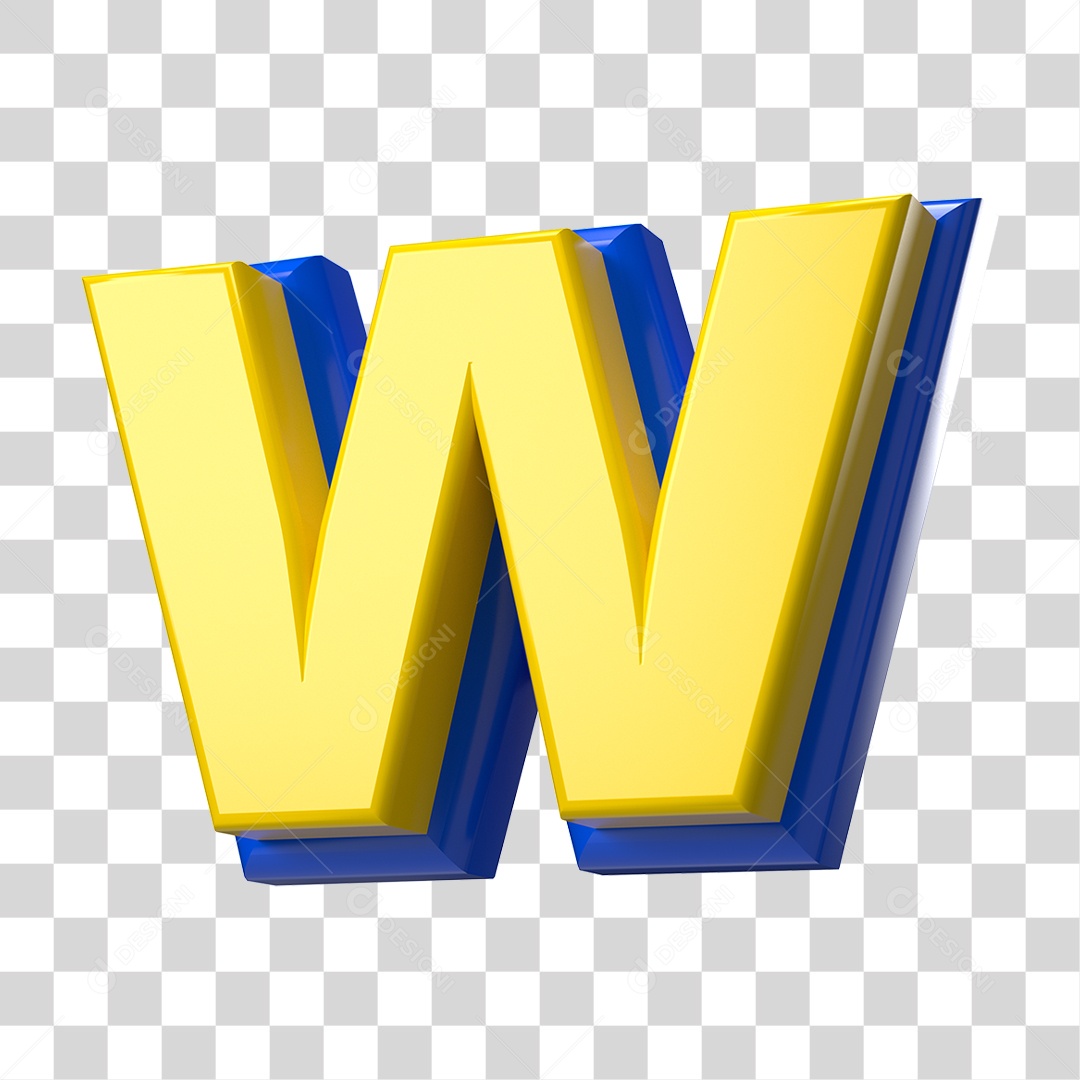Elemento 3D Alfabeto Letra W Letras PNG Transparente