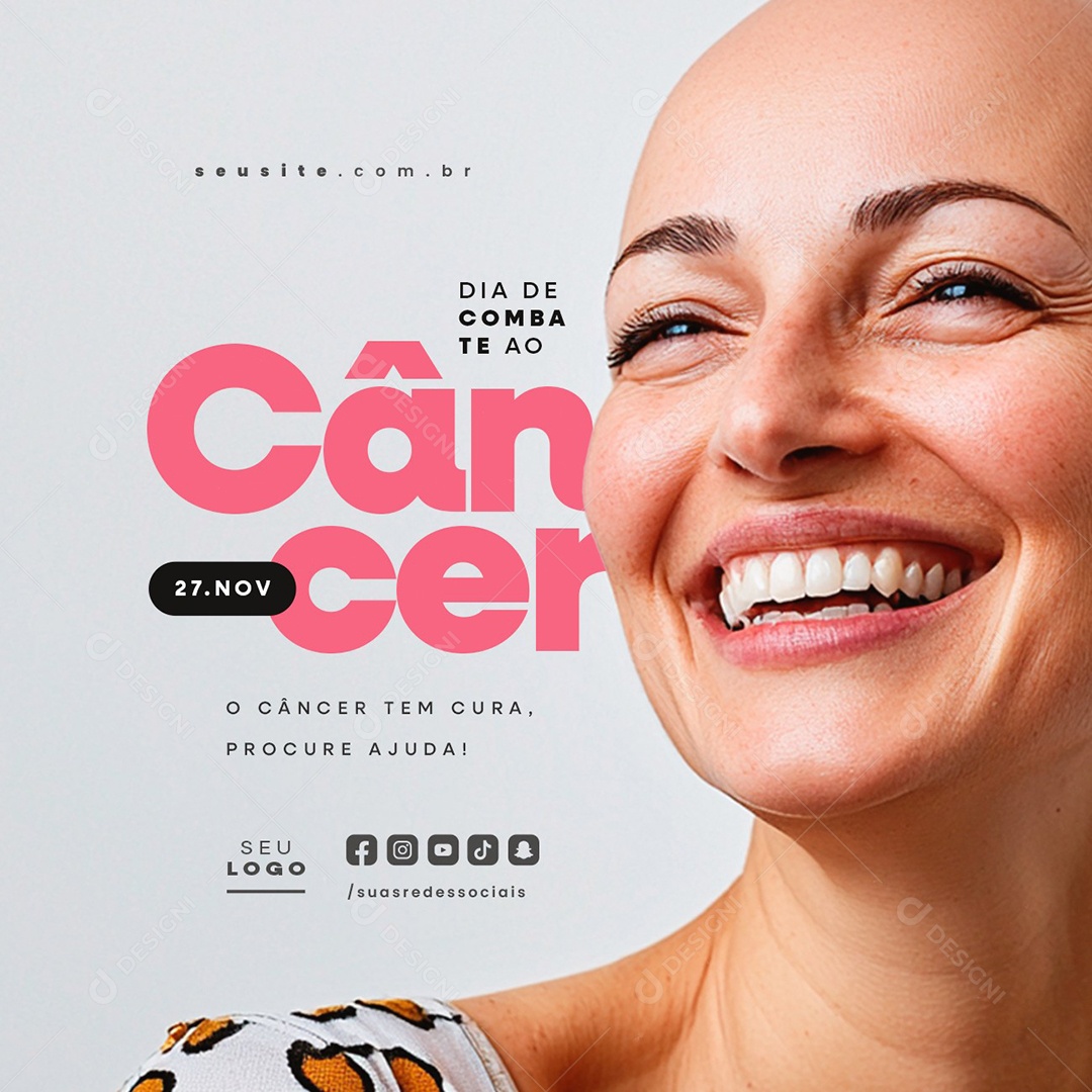 Social Media Dia de Combate ao Câncer 27 de Novembro PSD Editável