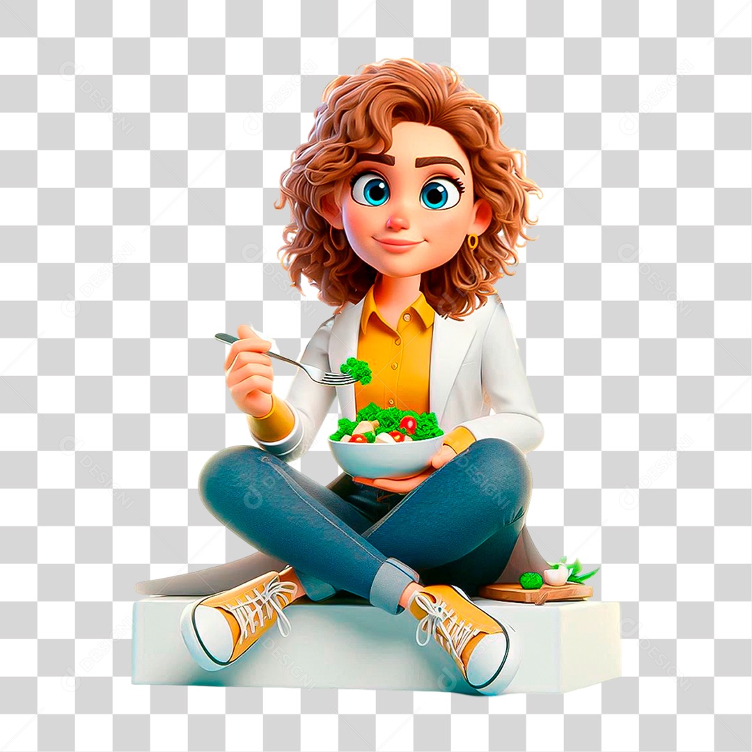 Personagem 3D Nutricionista PNG Transparente