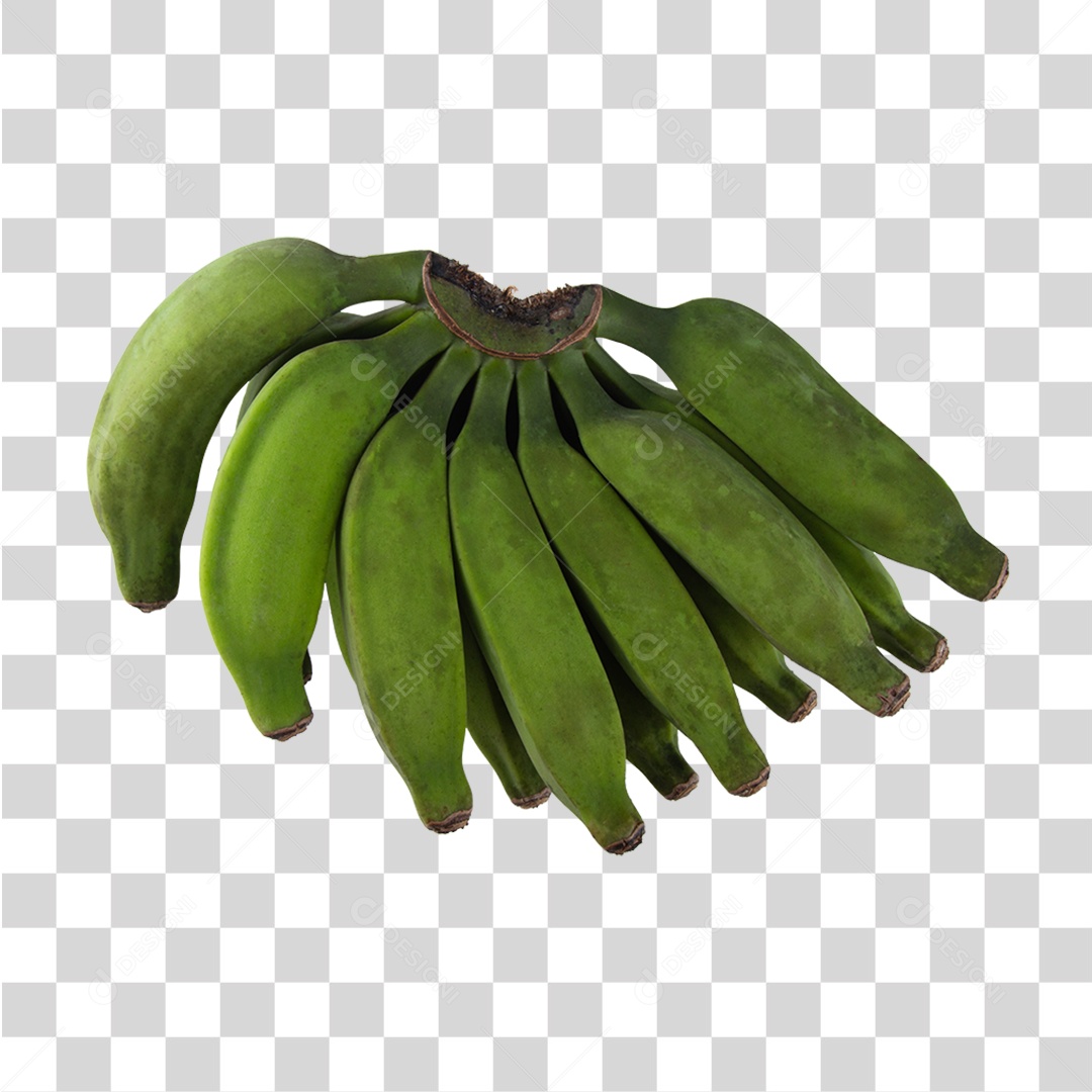 Cacho de Banana Verde PNG Transparente