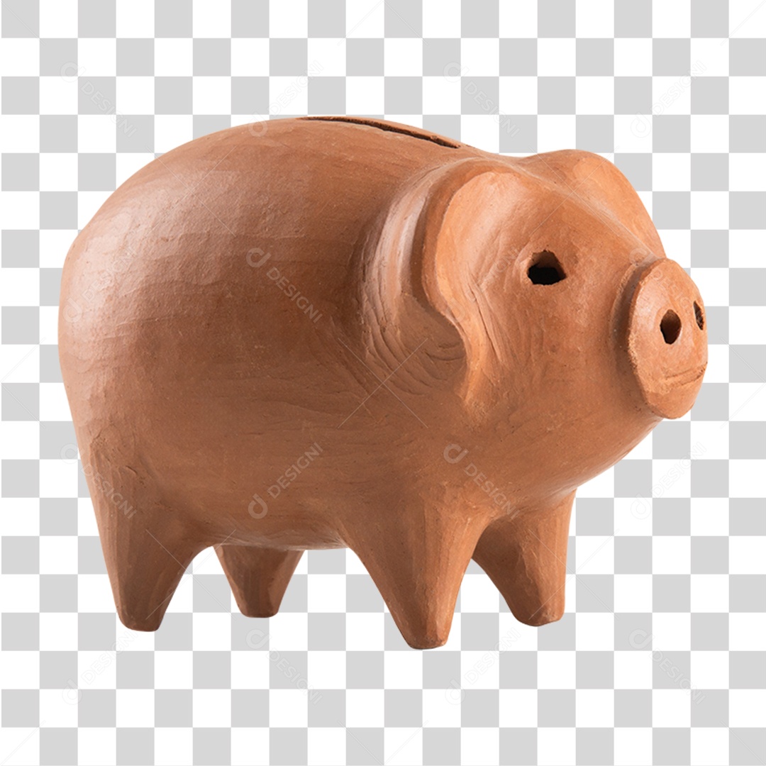 Cofre Porquinho de Barro PNG Transparente