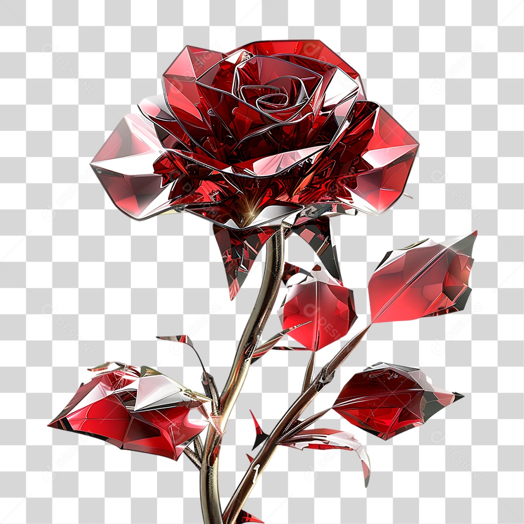 Rosa de Cristal PNG Transparente
