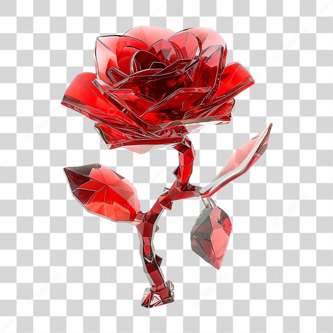 Rosa de Cristal PNG Transparente