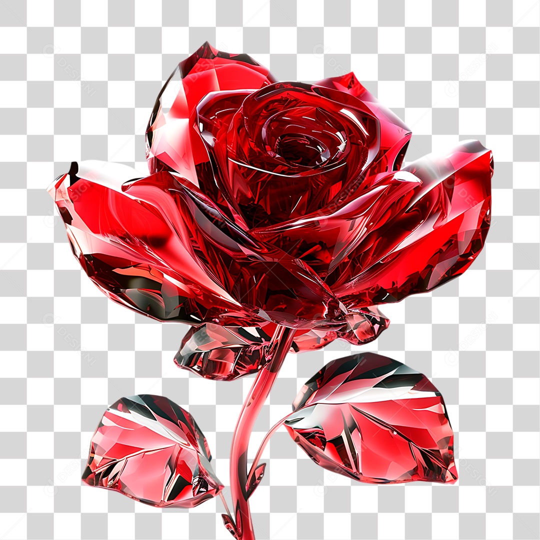 Rosa de Cristal PNG Transparente