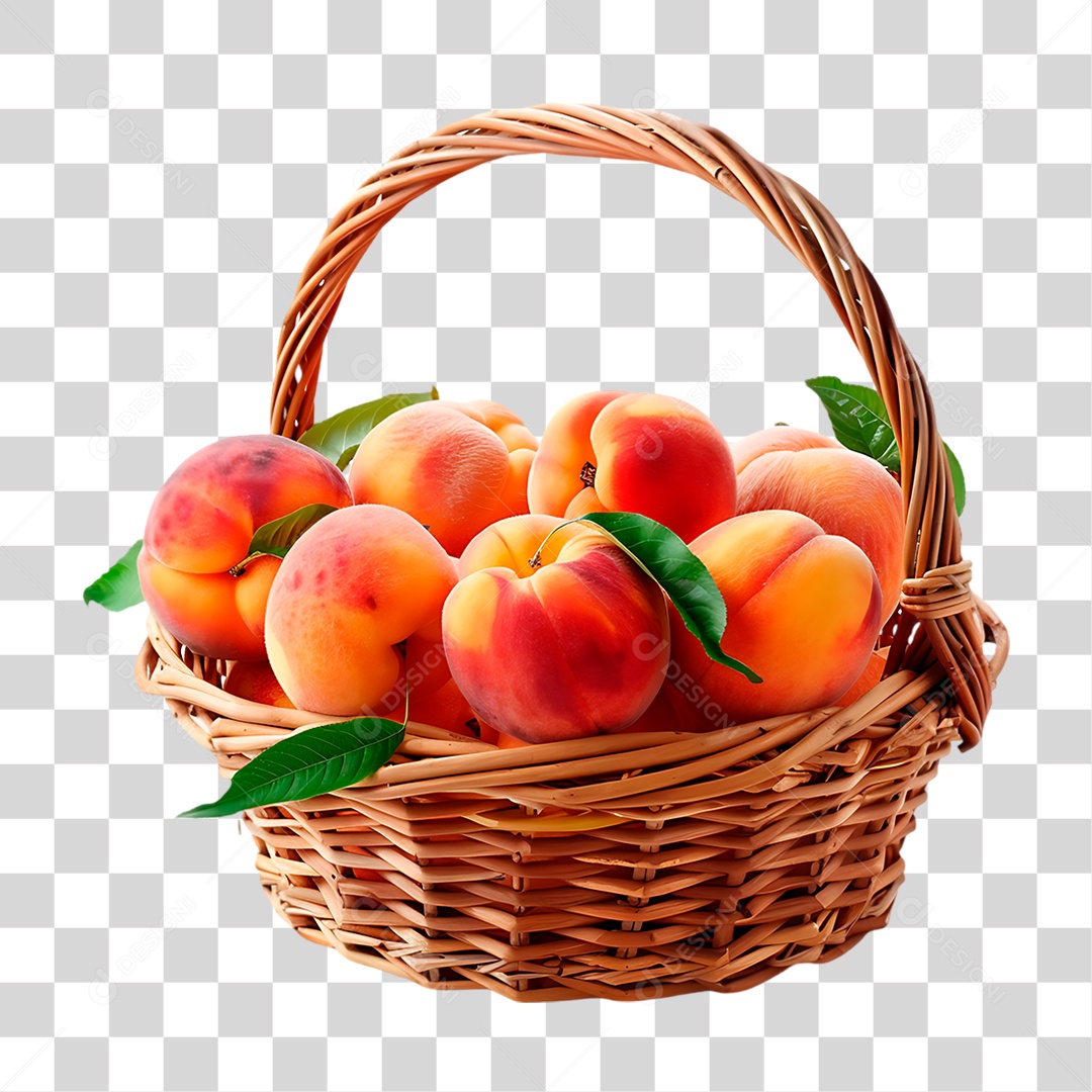 Cesta Cheia de Maçãs PNG Transparente