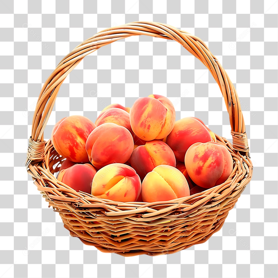 Cesta Cheia de Maçãs PNG Transparente