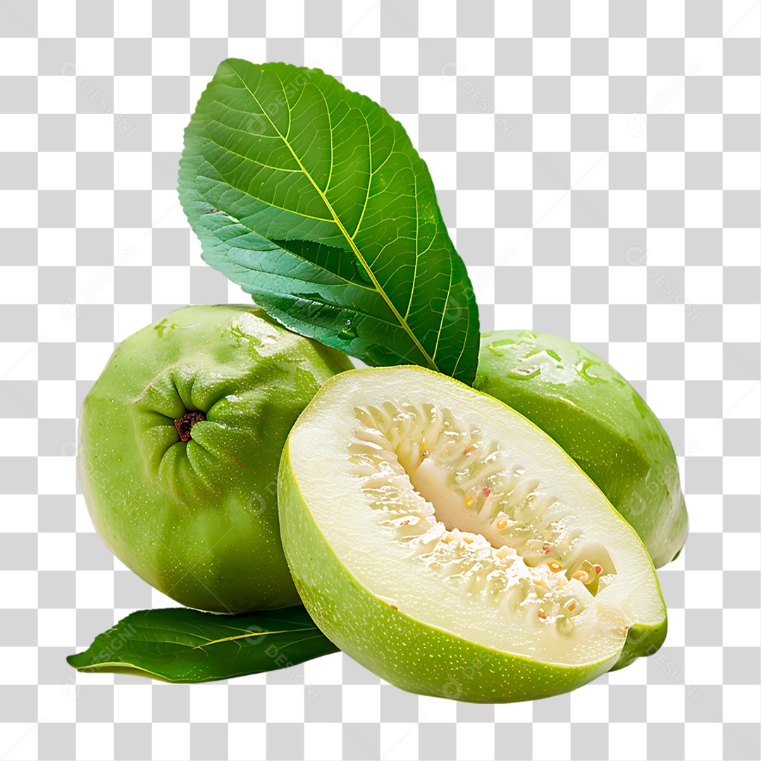 Goiaba Partida ao Meio PNG Transparente