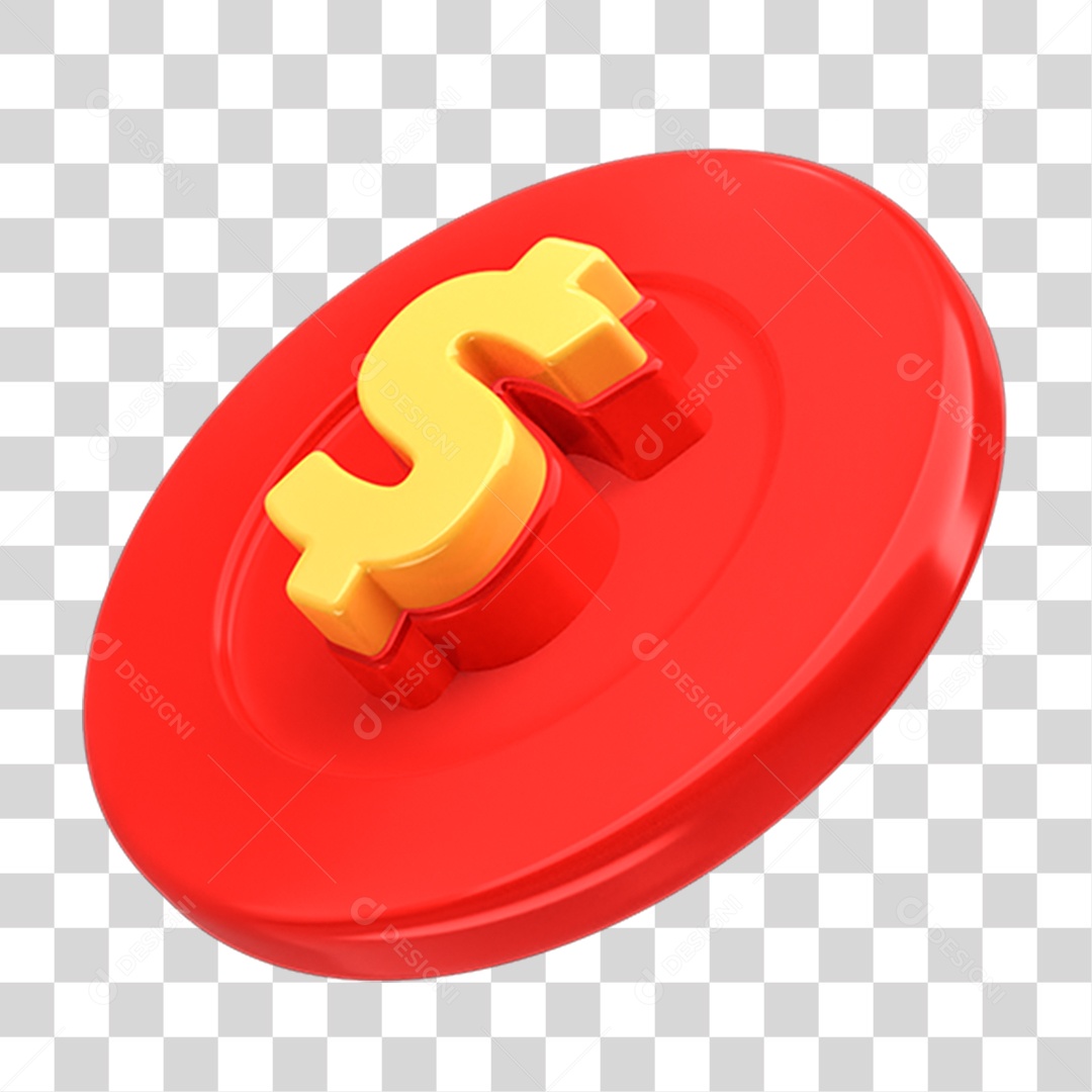 Placa de Metal com Símbolo Cifrão PNG Transparente