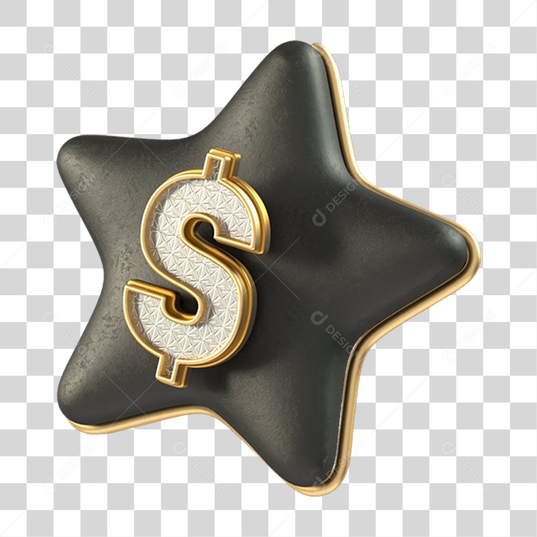 Elemento 3D Estrela Símbolo PNG Transparente