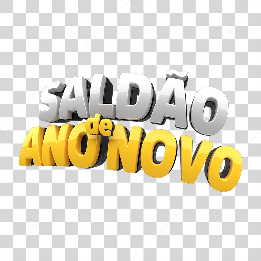 Selo 3D Saldão de Ano Novo PNG Transparente