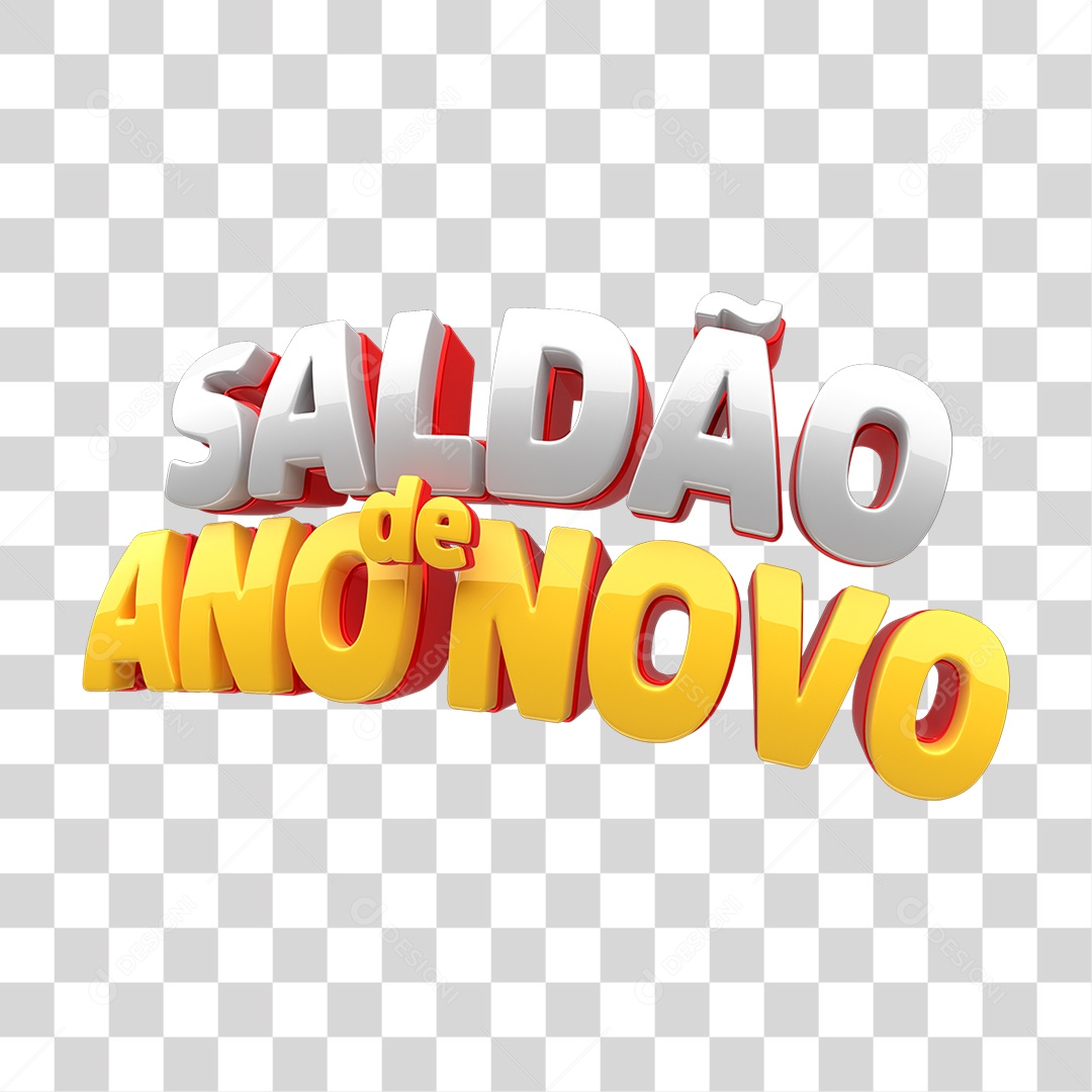 Selo 3D Saldão de Ano Novo PNG Transparente