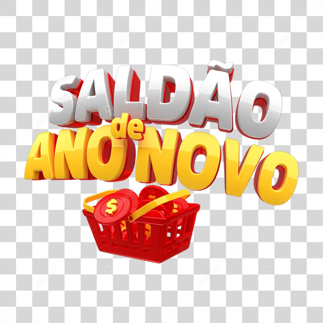 Selo 3D Saldão de Ano Novo PNG Transparente