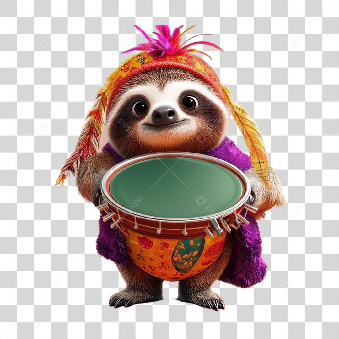 Mascote com Fantasia de Carnaval PNG Transparente