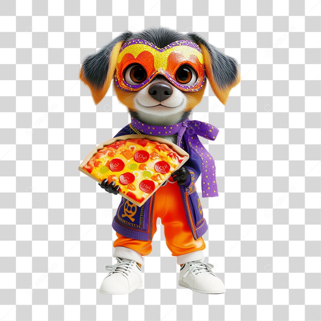 Mascote com Fantasia de Carnaval PNG Transparente