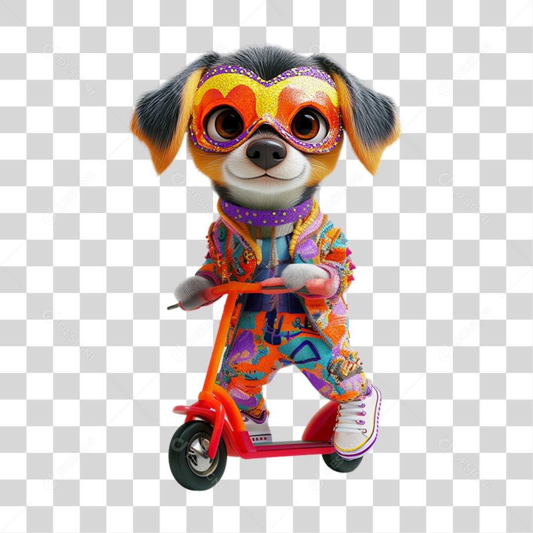 Mascote com Fantasia de Carnaval PNG Transparente