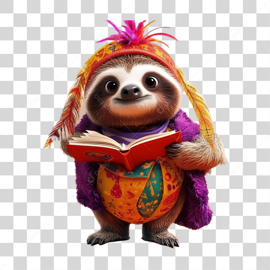 Mascote com Fantasia de Carnaval PNG Transparente