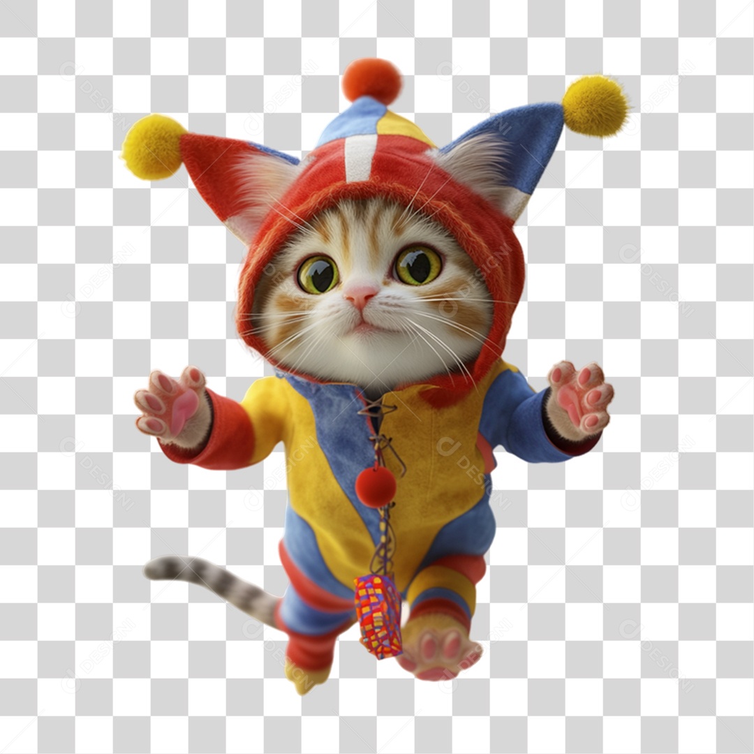 Mascote com Fantasia de Carnaval PNG Transparente