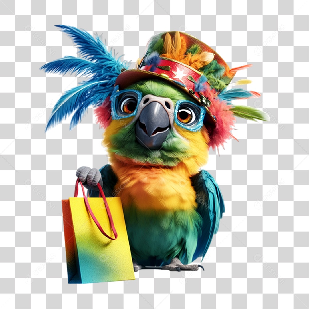 Mascote com Fantasia de Carnaval PNG Transparente