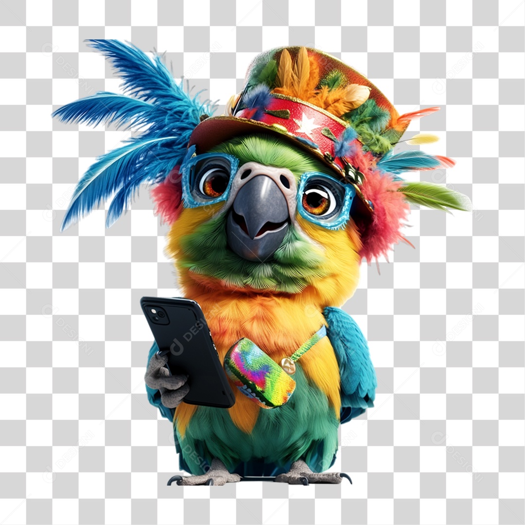 Mascote com Fantasia de Carnaval PNG Transparente