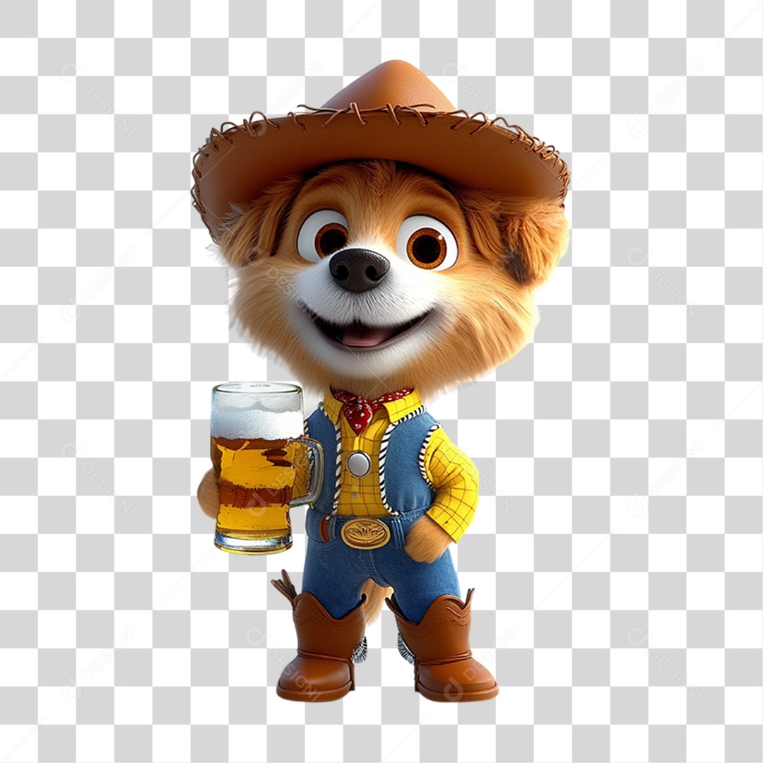 Mascote com Fantasia de Carnaval PNG Transparente