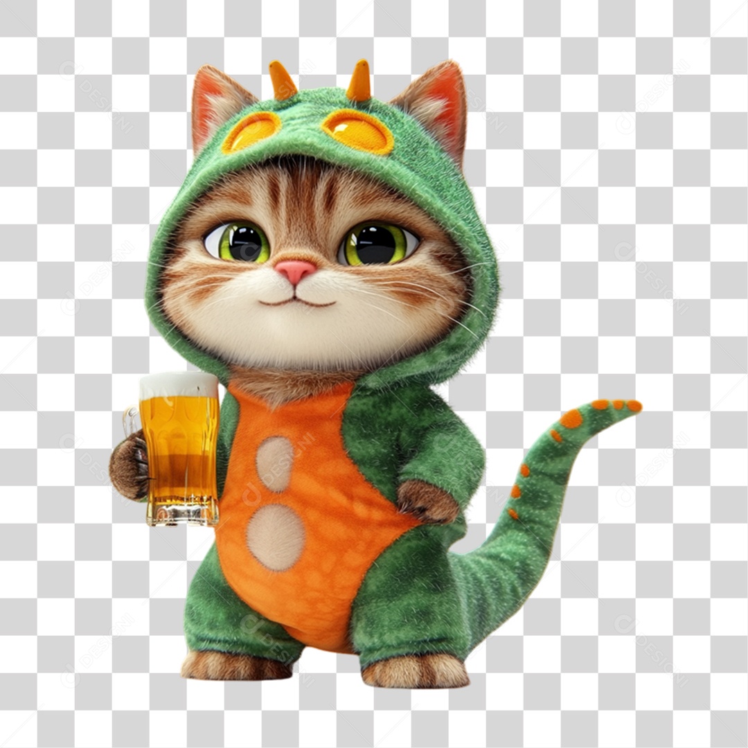 Mascote com Fantasia de Carnaval PNG Transparente