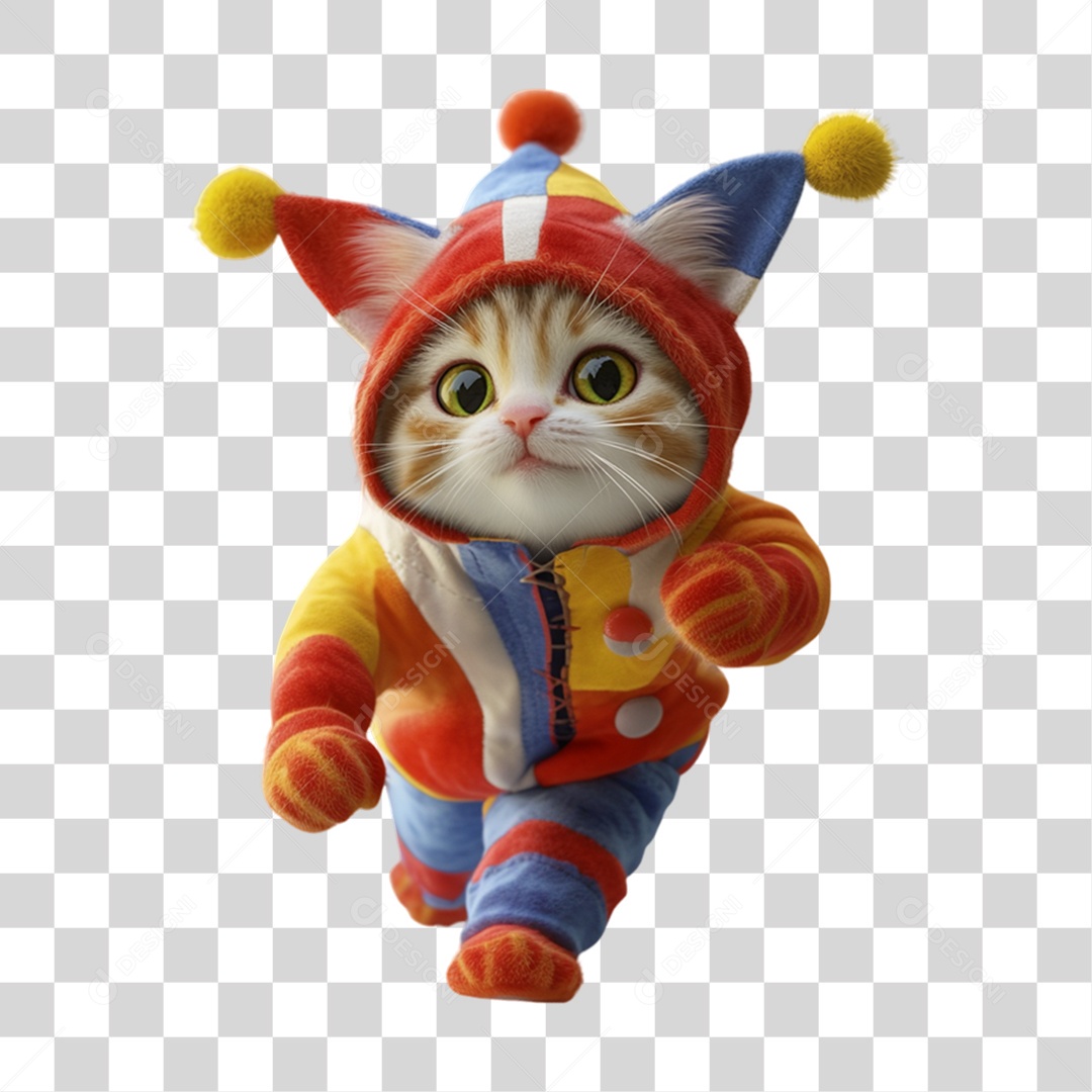 Mascote com Fantasia de Carnaval PNG Transparente