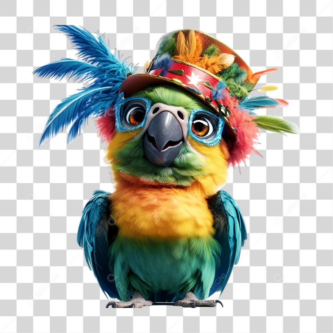 Mascote com Fantasia de Carnaval PNG Transparente