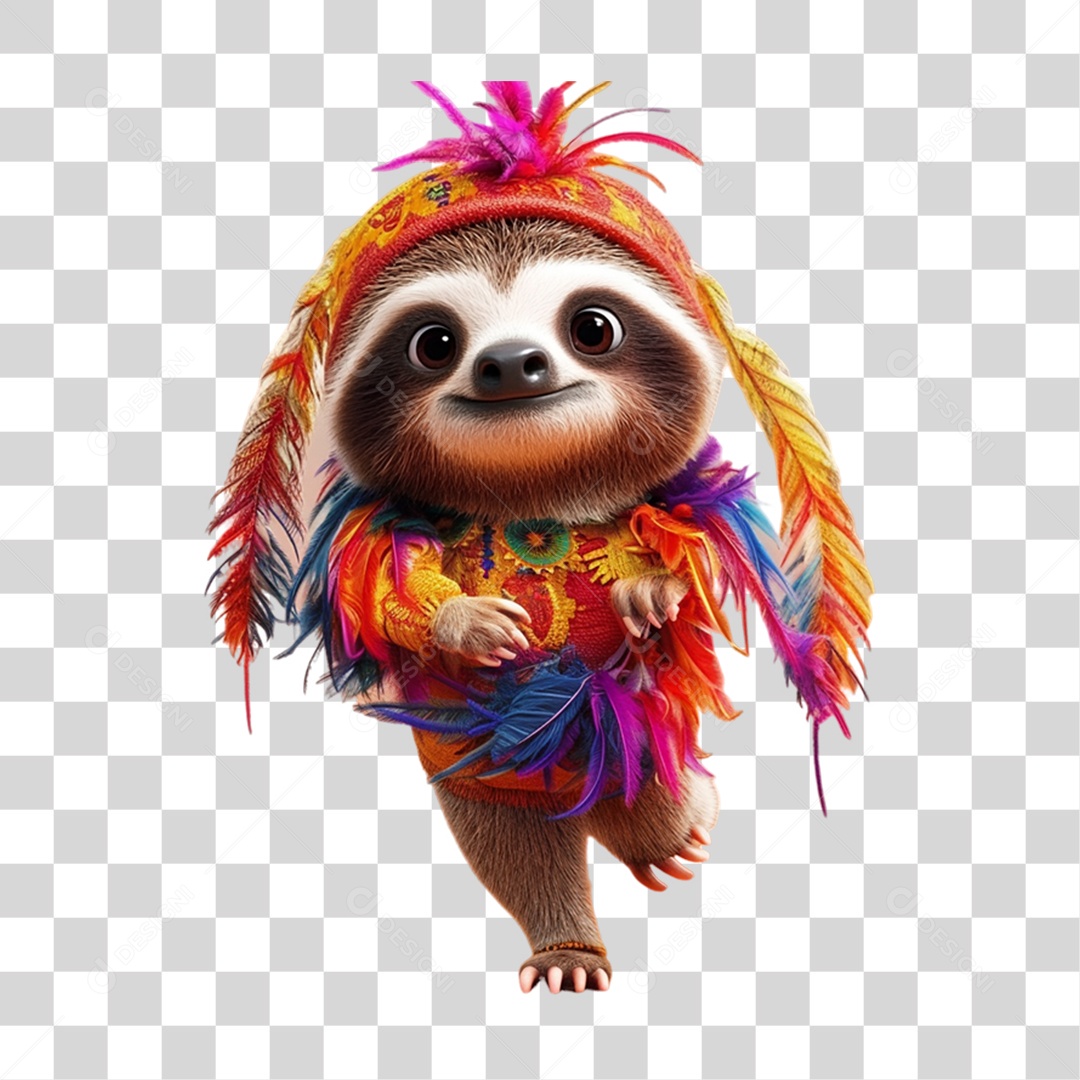 Mascote com Fantasia de Carnaval PNG Transparente