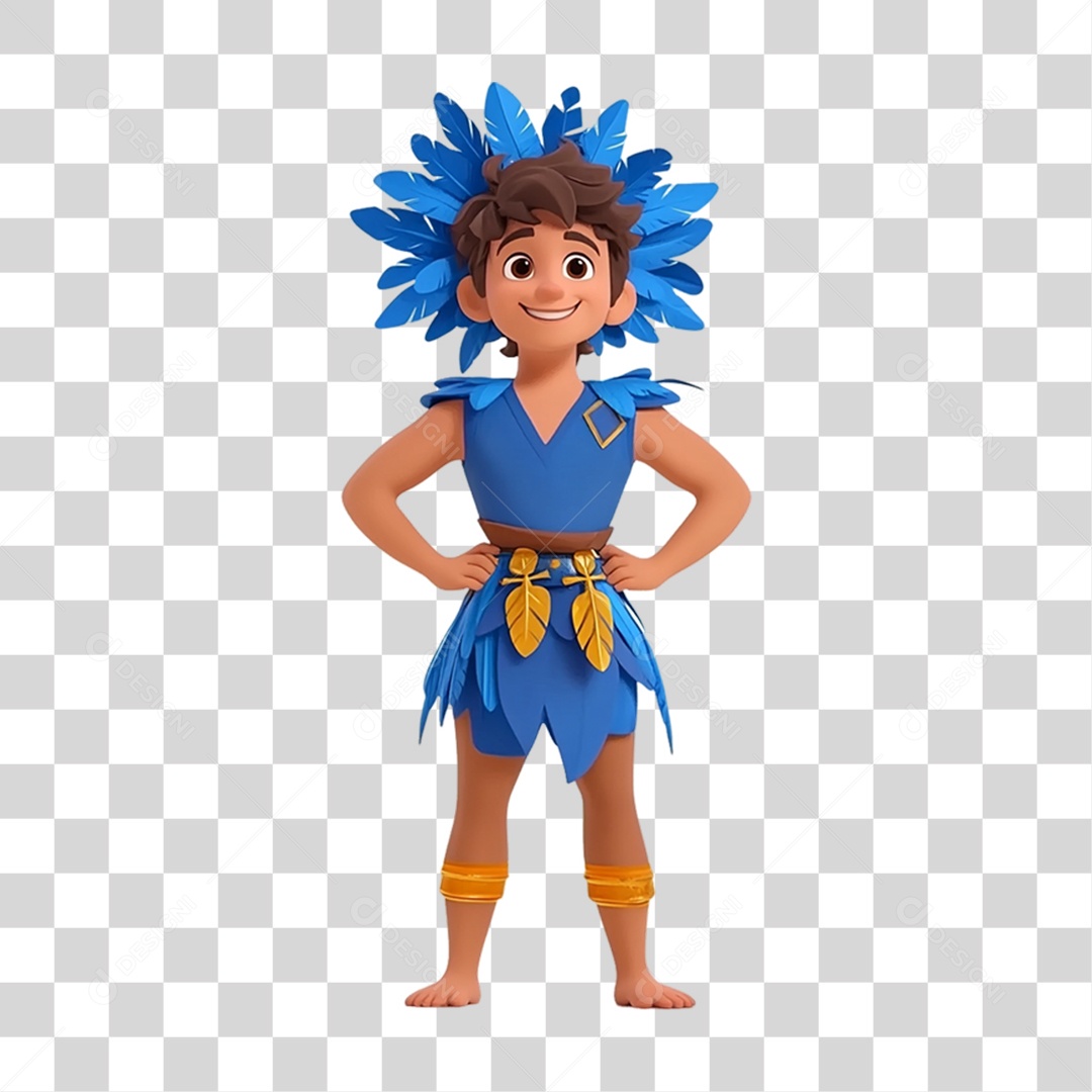 Personagem com Fantasia de Carnaval PNG Transparente