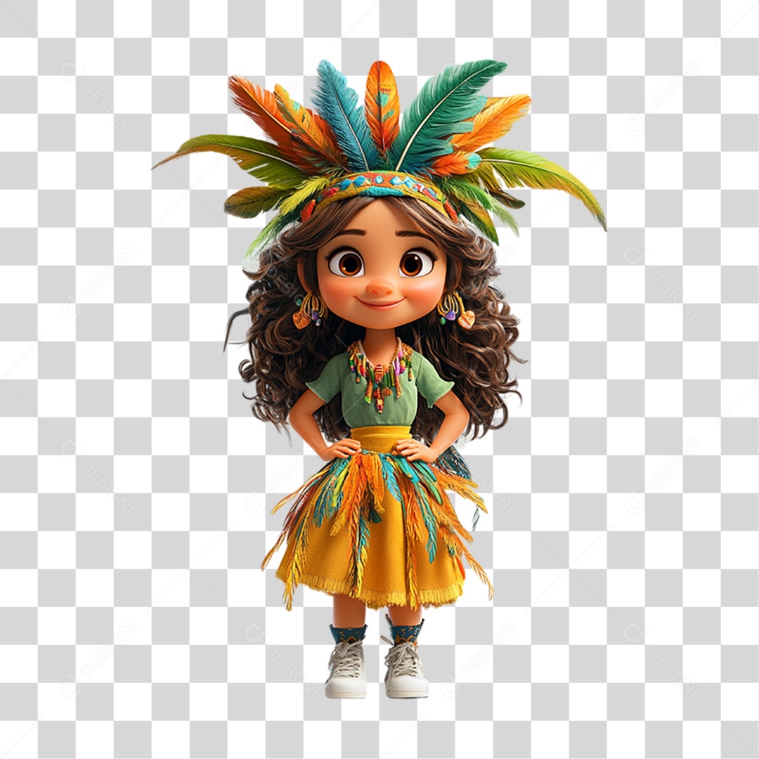 Personagem com Fantasia de Carnaval PNG Transparente