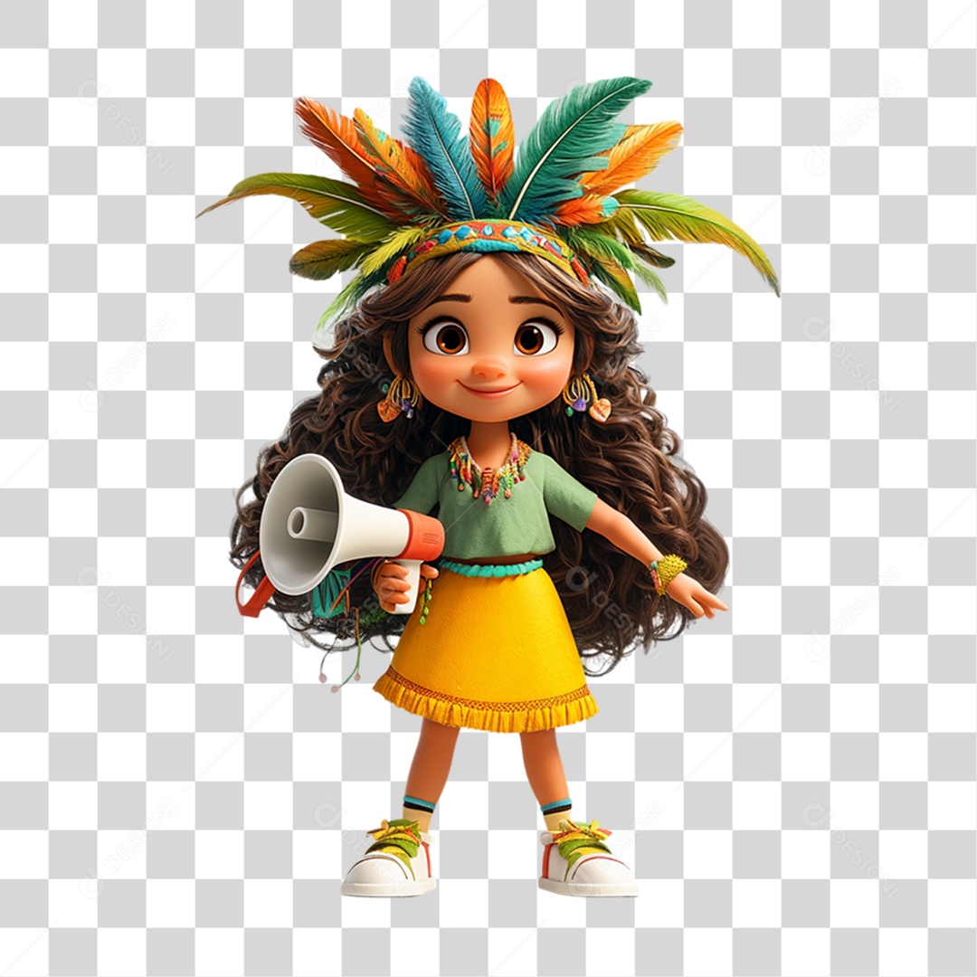 Personagem com Fantasia de Carnaval PNG Transparente