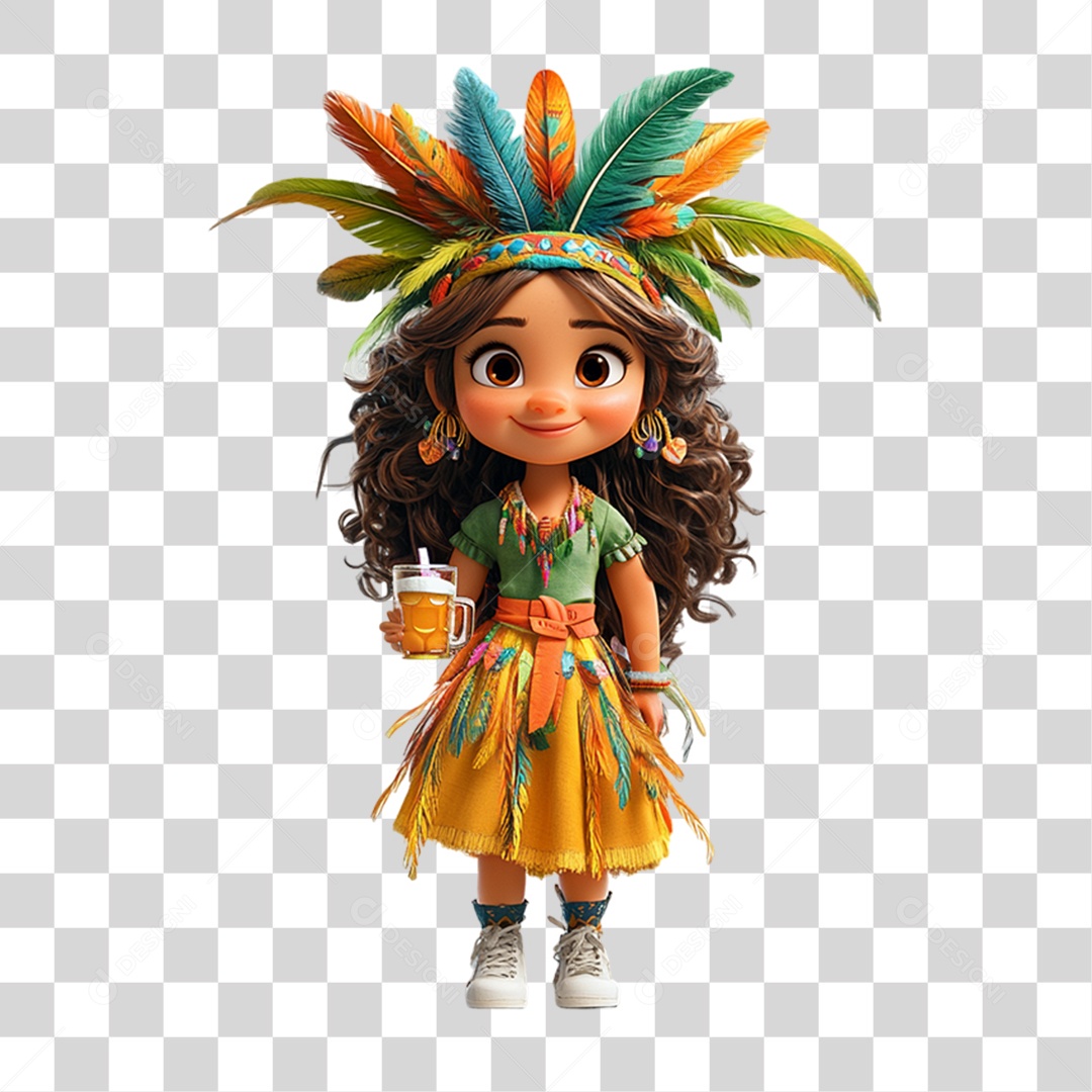 Personagem com Fantasia de Carnaval PNG Transparente