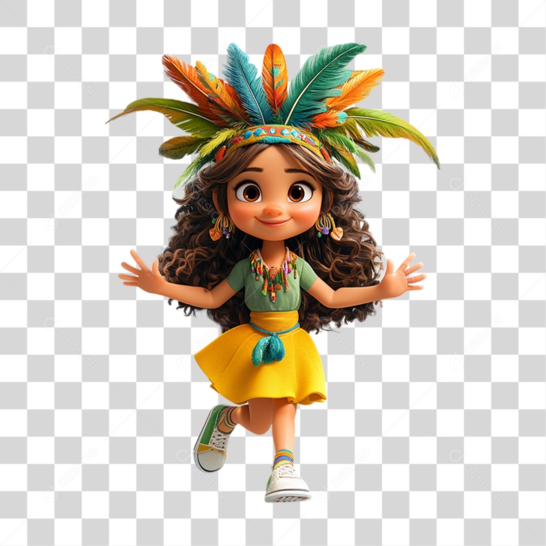 Personagem com Fantasia de Carnaval PNG Transparente