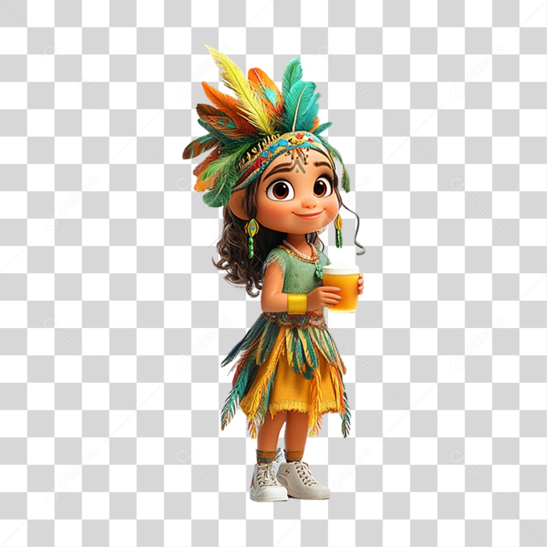Personagem com Fantasia de Carnaval PNG Transparente