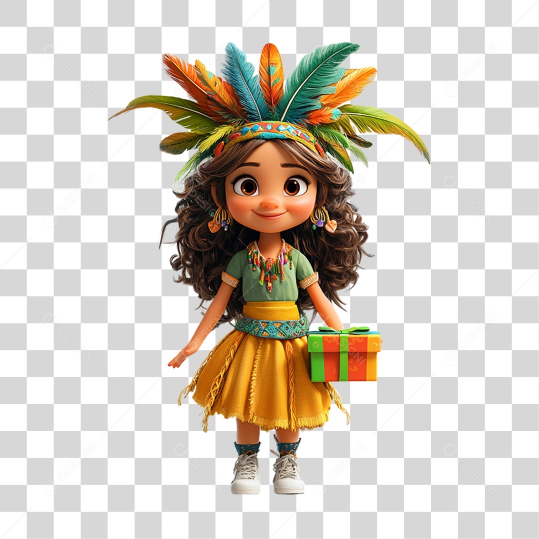 Personagem com Fantasia de Carnaval PNG Transparente