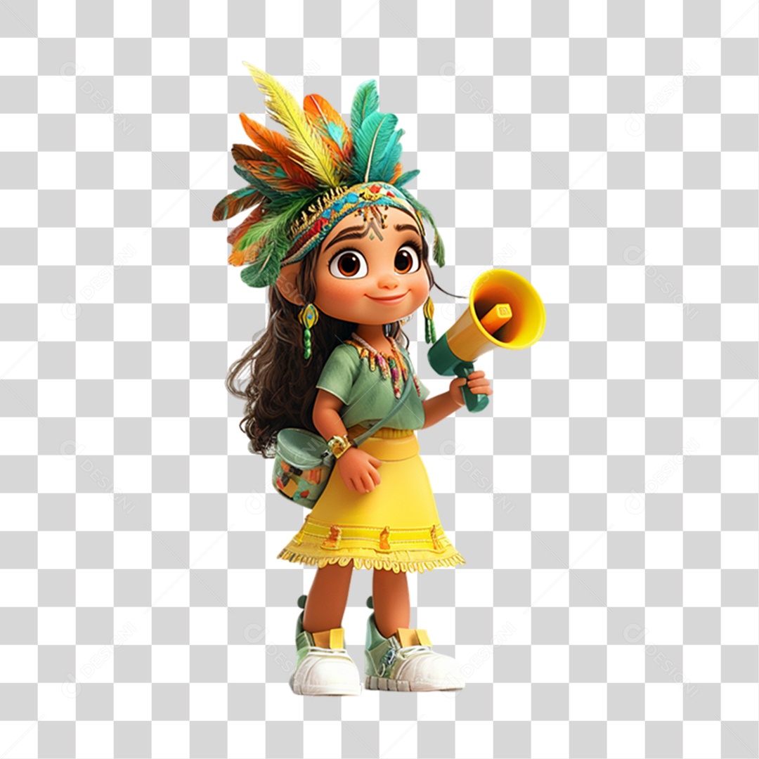 Personagem com Fantasia de Carnaval PNG Transparente